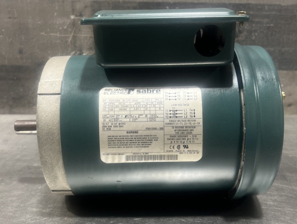Reliance Electric P56H1590A Motor 1/2 HP 208-480V NOS Surplus