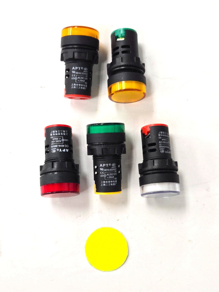 WOLIJAY ORANGE, GREEN, WHITE, & RED LED INDICATOR LIGHTS  LOT OF 5