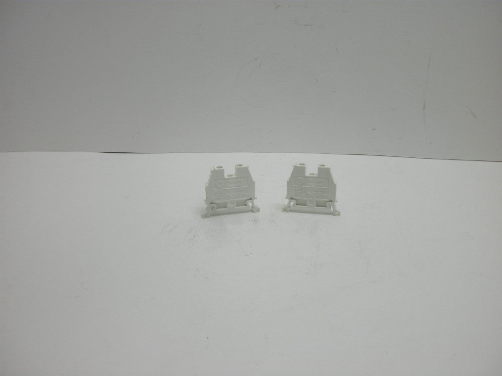 ALLEN BRADLEY 1492-W4 TERMINAL BLOCK  WHITE 4MM OR 2.5MM (LOT OF 2) NIB