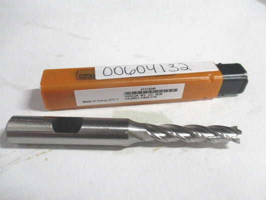 (E2040016) 1/4" x 1-1/4" x 3/8" x 3-1/16" OAL Cobalt 4 Flute Square End Mill 