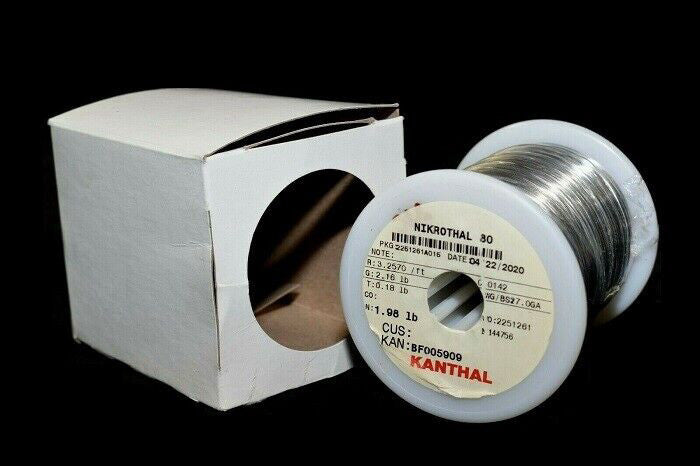 Kanthal Nikrothal 80 Resistance Wire 27 AWG / 1.98 lb [Ref B]
