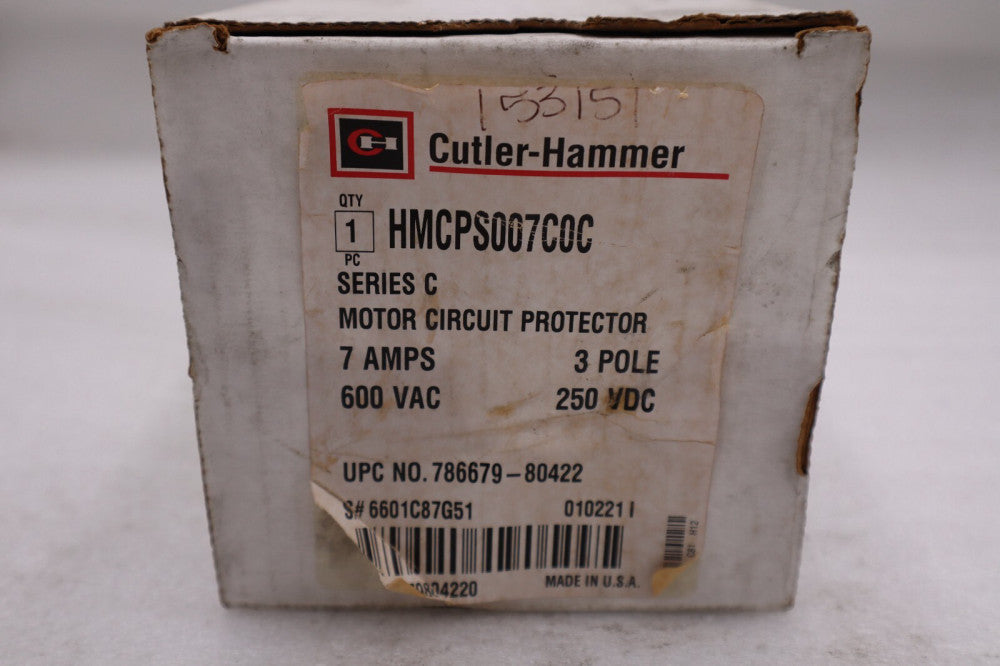 NEW CUTLER-HAMMER HMCPS007C0C BREAKER 3 POLE MOTOR CICUIT PROTECTOR #H459