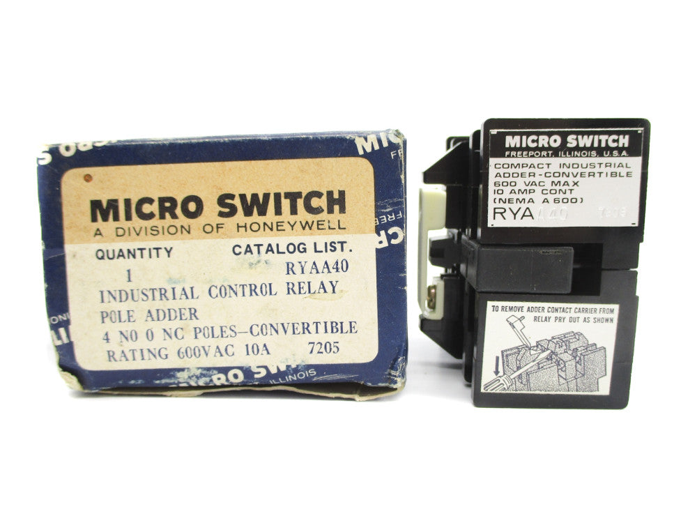 MICRO SWITCH RYAA40 600VAC 10A NSMP
