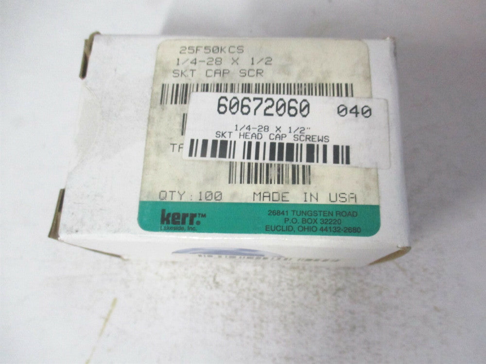 (25F50KCS) 1/4-28 UNF Alloy Steel Black Oxide Hex Socket Cap Screw - Pack of 100