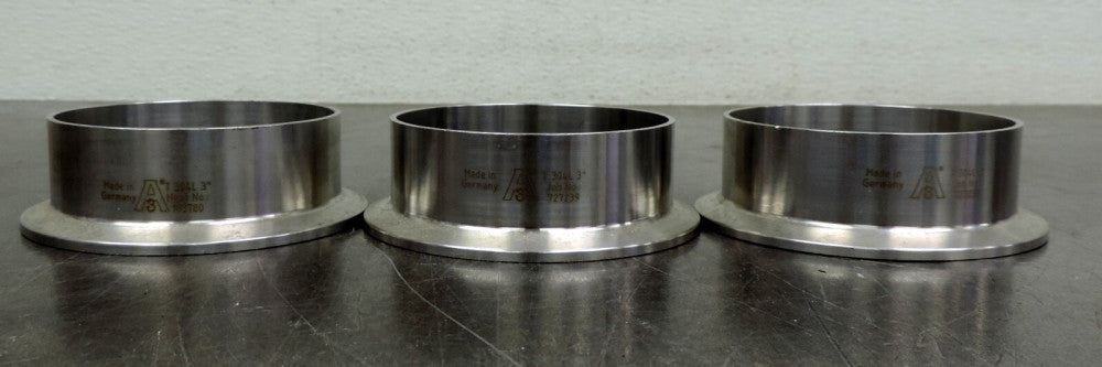 Advanced Fittings Flange Adapter Fitting Stainless Steel  3" T  304L  Lot of 3