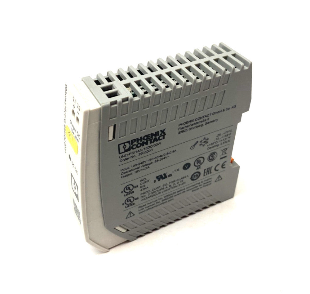 Phoenix Contact UNO-PS/1AC/15DC/30W Power Supply, Primary Switched 2903000