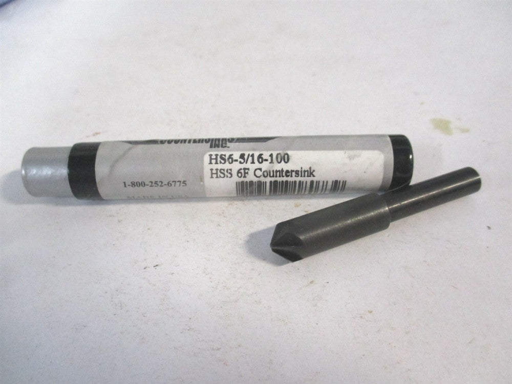 Countersinks Inc (HS6-5/16-100) High Speed Steel 6-Flute Countersink 