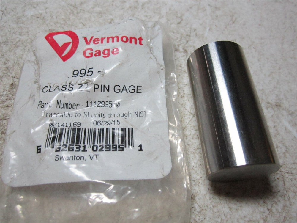 Vermont Gage (111299500) 0.995 Diam Class ZZ Pin Gage