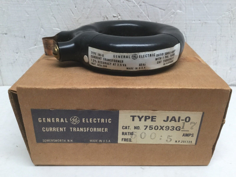 GE Type JAI-0 Current Transformer 750X93G17 Ratio 500:5 Amps