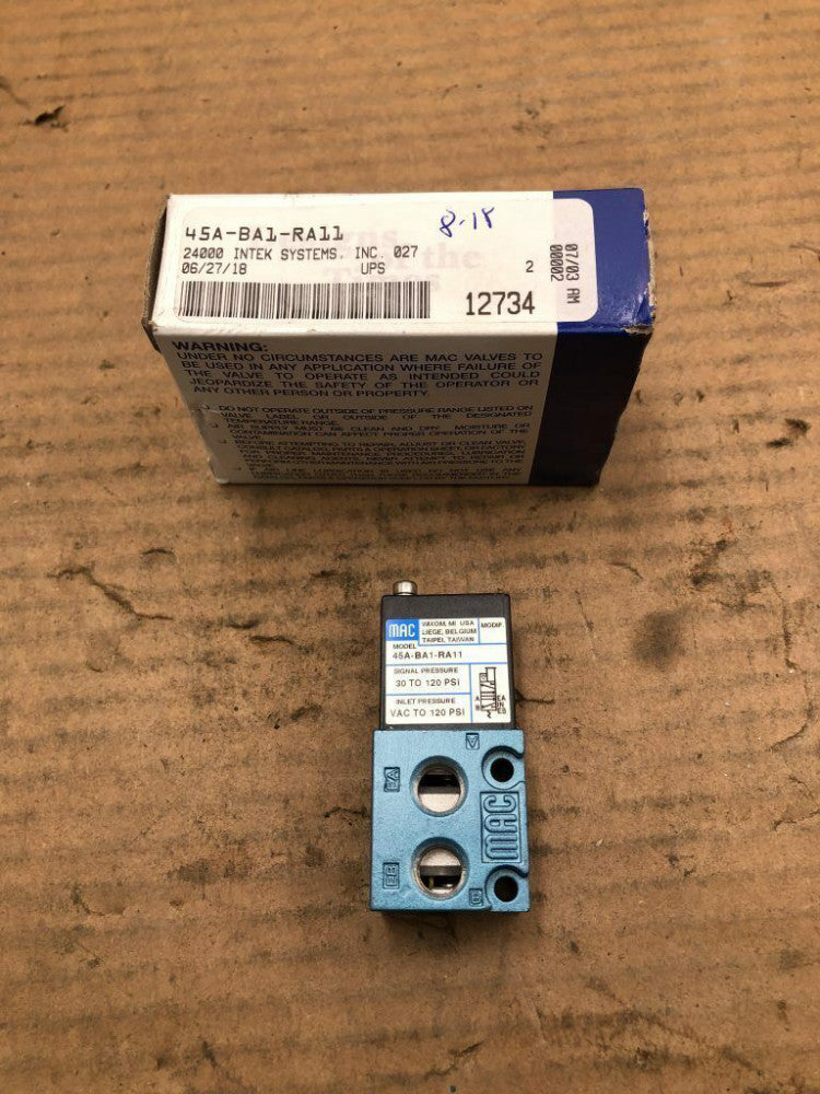 MAC 45A-BA1-RA11 Solenoid Valve 30-120PSI Mac 45 series pneumatic