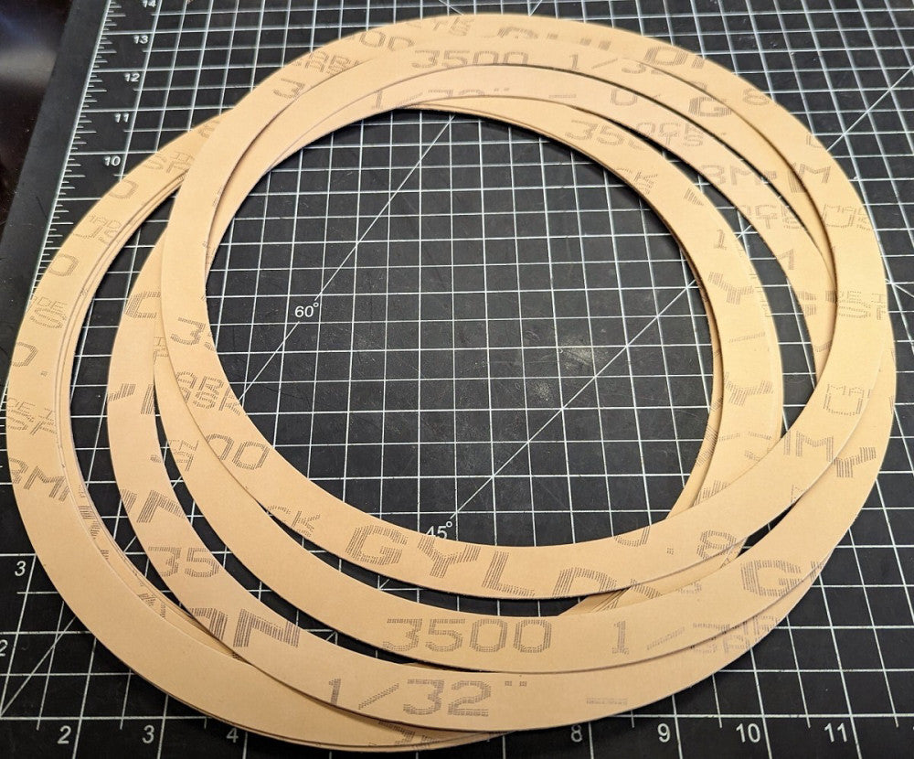 (10 PACK) 9.449” ID X 10.748” OD Ring Gasket GARLOCK GYLON 1/32” Thick [C4S2]