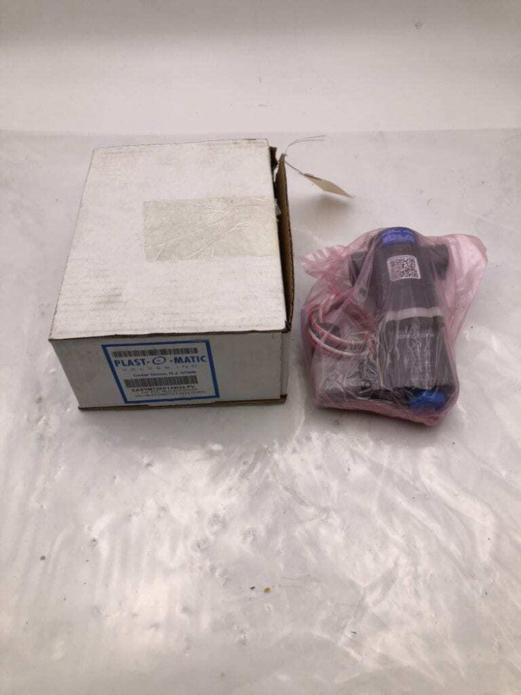 Plast-O-Matic EASYMT2EP12W24-PV 1/4" PVC MLD Solenoid Valve 24VDC  -NIB