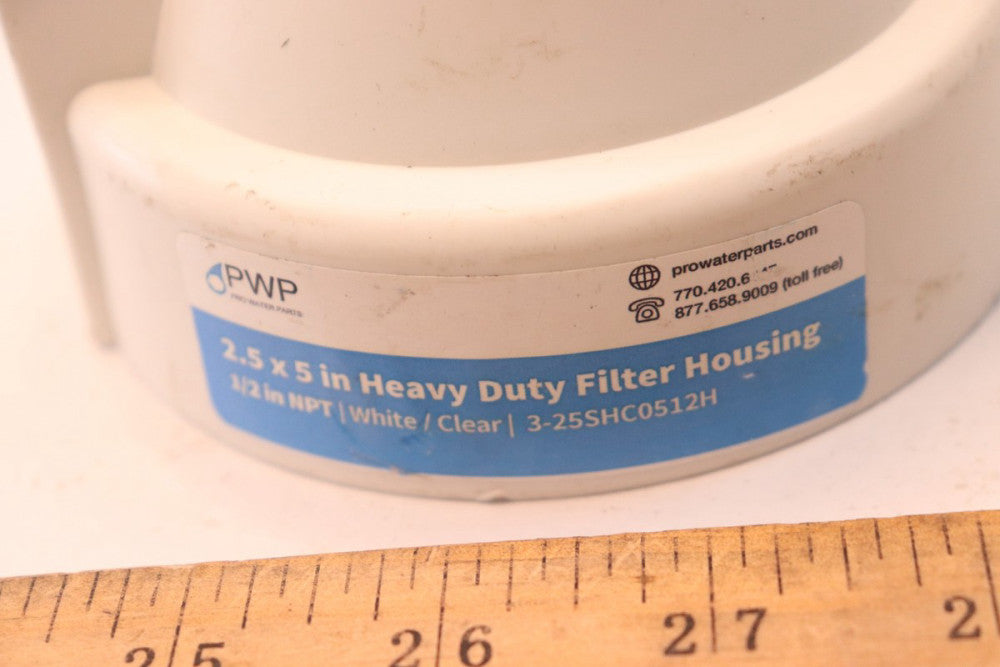 PWP Heavy Duty Filter Housing White 2.5" x 5" 3-25SHC0512H - What's Shown Only