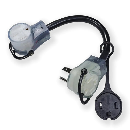 30 Amp Dryer Piggy-Back Splitter to RV/EV NEMA 14-30P to 14-30R/14-50R Dryer ...