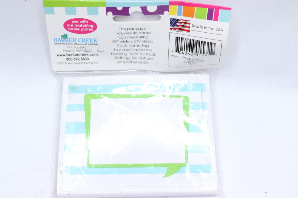 (45-Pk) Barker Creek Multi-Purpose Name Badges & Self-Adhesive Labels Paper
