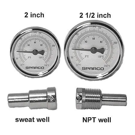 Honeywell Home Gs250 Thermometer With Well,2-1/2",32-250F Tem
