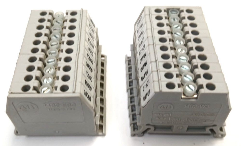 ALLEN BRADLEY TERMINAL BLOCK 1492-W3 FEED THROUGH BLOCK 800 VOLT   LOT OF 20
