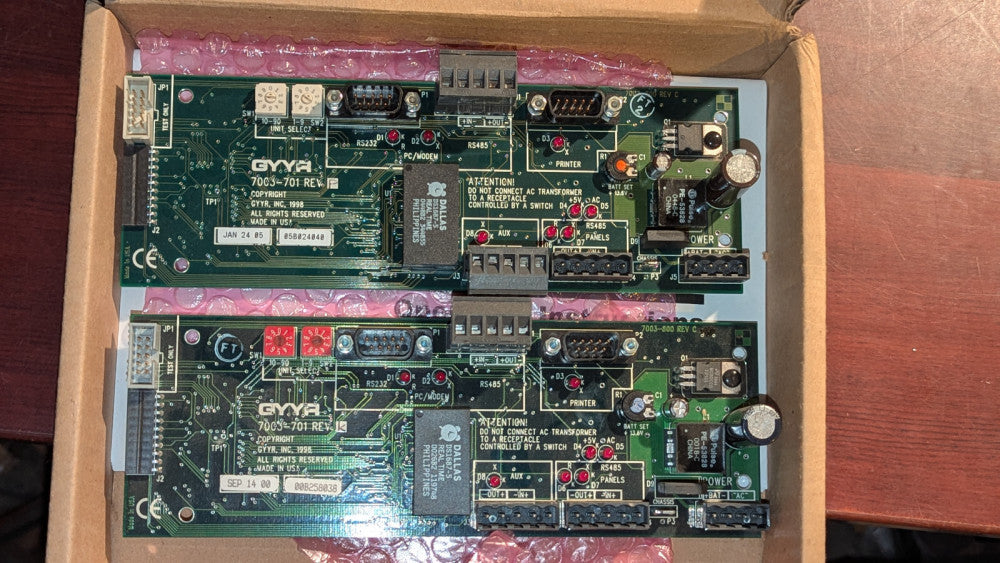 (2) GYYR Module Cards  7003-701 Rev K & Rev P Unknown but Guaranteed