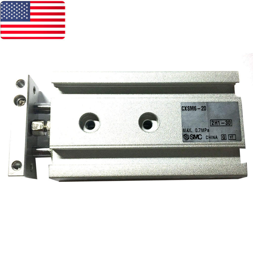 NEW SMC CXSM6-20 PLC Aluminum Air Pnuematic Guide Compact Cylinder - US Stock