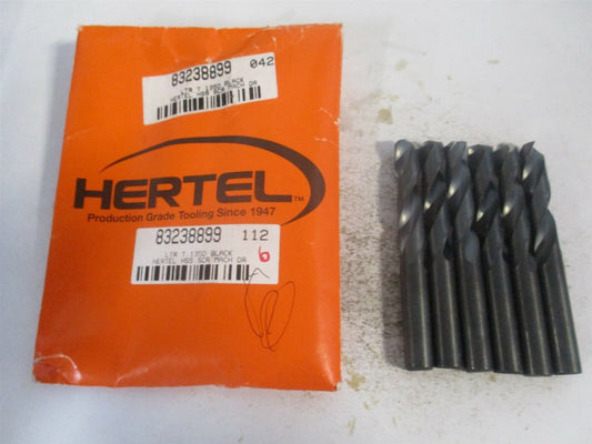 (83238899) 0.358" x 1-3/4 x 3-1/16 135° Spiral HSS Machine Drill Bit - Pack of 6