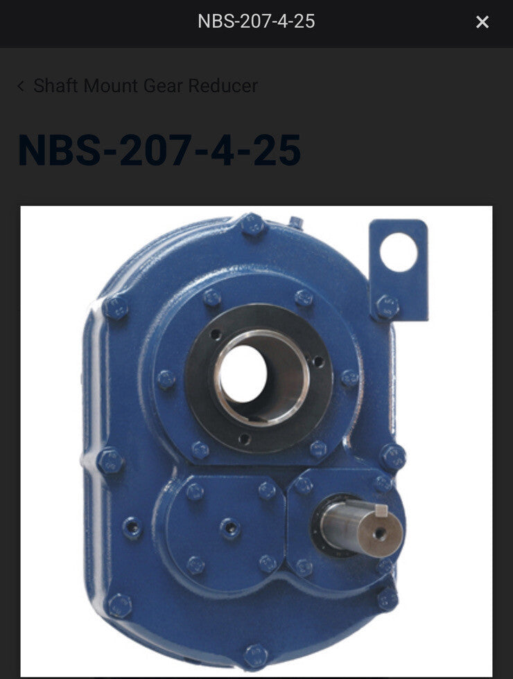 North American Electric NBS-207-4-25 25:1 Ratio 70RPM Right Angle Gear Reducer