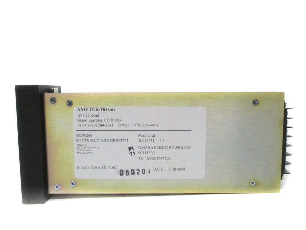 AMETEK BTVTR1RLY1MDLXBB93203 0-6 NSNP