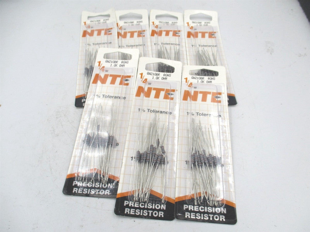 NTE Electronics (QW210BR) 1.0k Axial Metal Frame Precision Resistor - Lot of 7