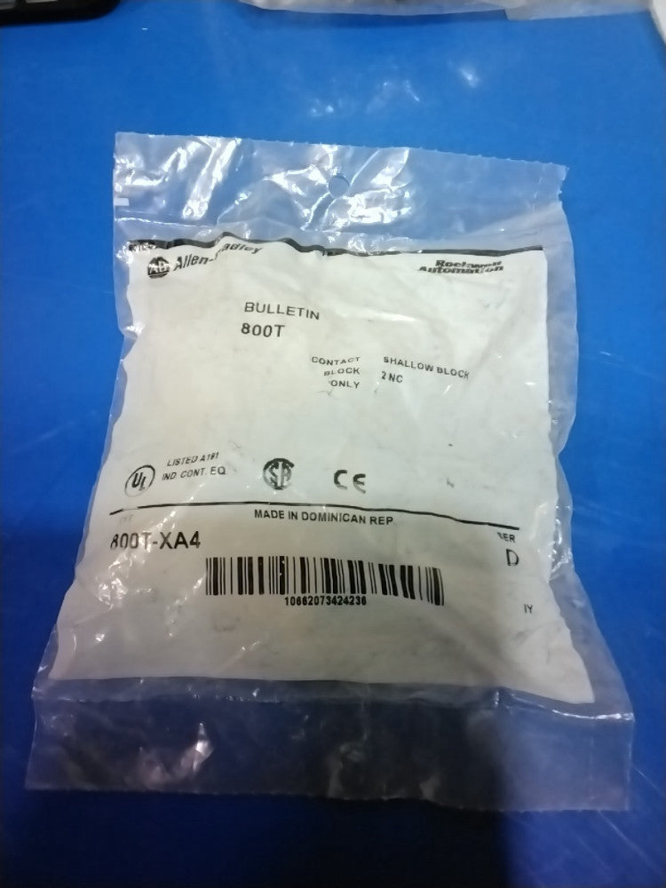  ALLEN BRADLEY CONTACT BLOCK 800T-XA4 SER. D 