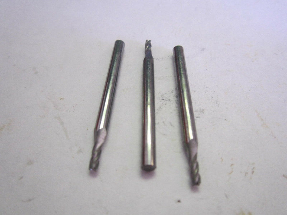 5/64" x 1/4" x 1/8" x 1-1/2" OAL Carbide 4 Flute RH Square Endmills - Lot of 3 