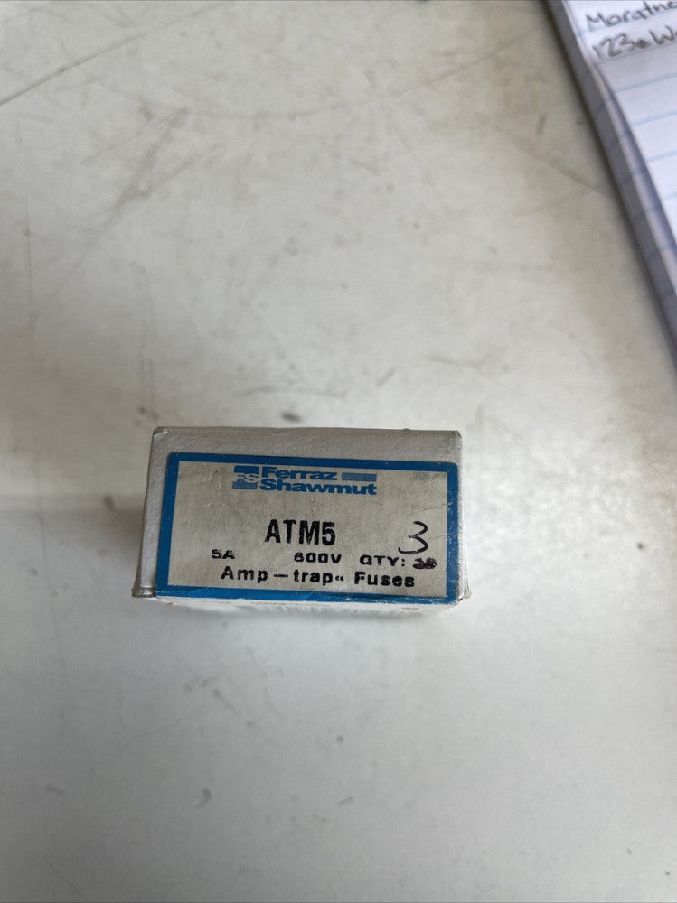 LOT OF 3  Ferraz Shawmut ATM-5 ATM5 ( 5 Amp ) ATM 5A 600Vac FAST ACTING Midget