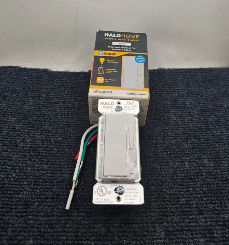 Eaton Halo Home HIWMA1BLE40AWH: Wireless Inwall Bluetooth Dimmer White