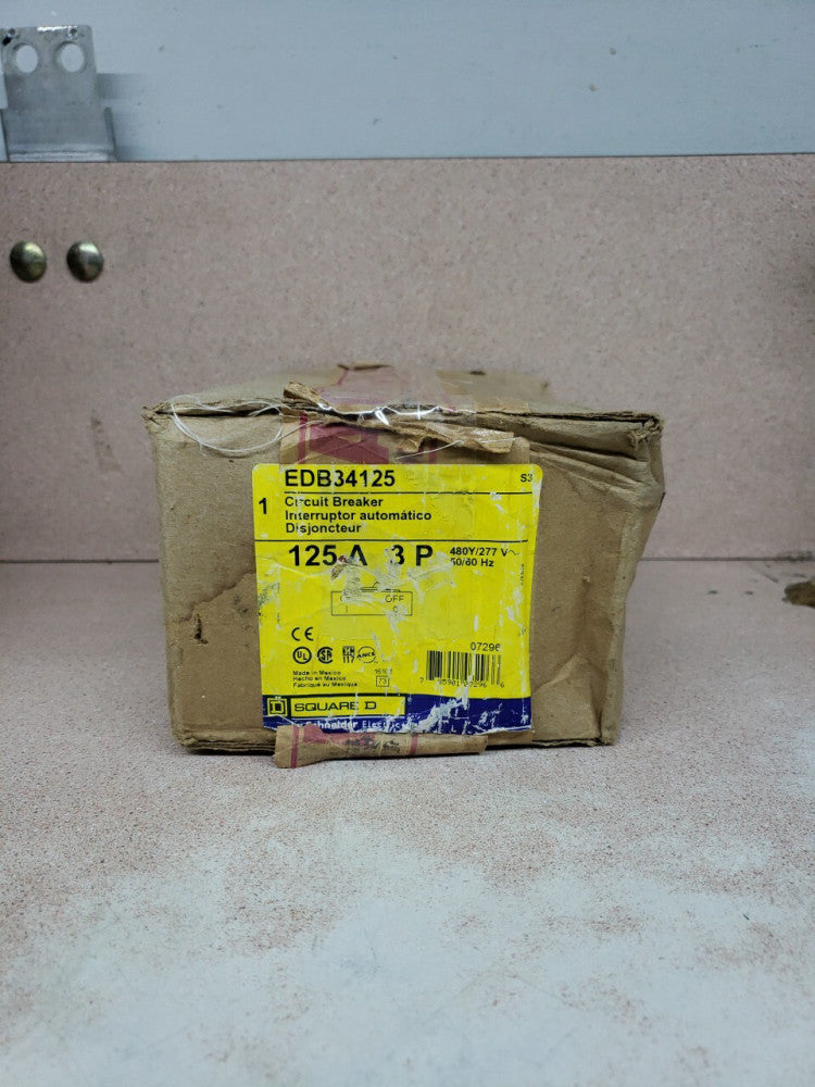 Square D EDB34125 125 Amp 3 Pole Circuit, NEW OLD STOCK !
