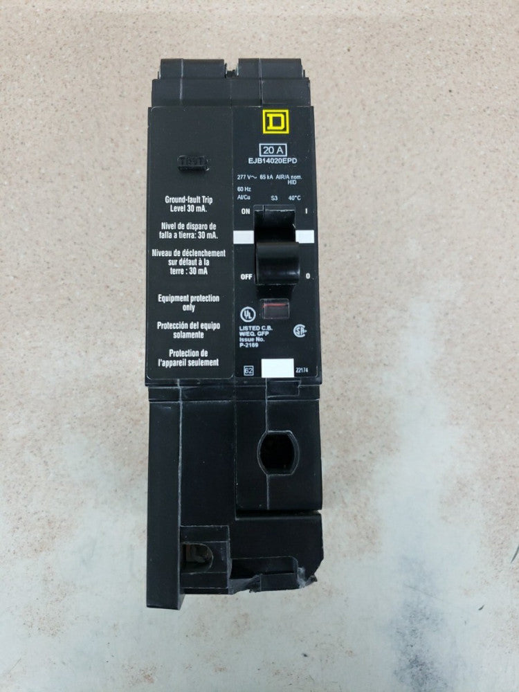 New no Box! Square D EJB14020EPD 20A 277V 1 Pole Circuit Breaker CHIPPED