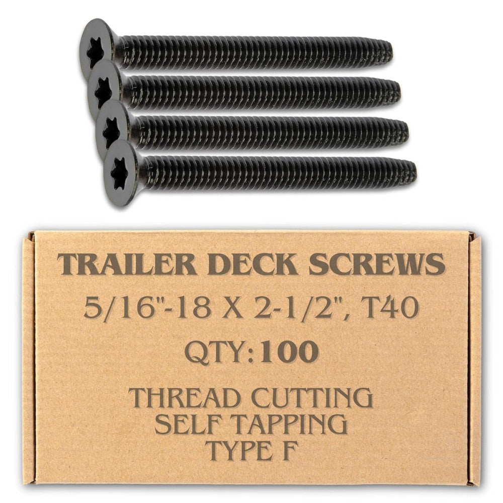100pcs Trailer Deck Screws Self Tapping 2-1/2 in, 5/16-18 x 2-1/2in 