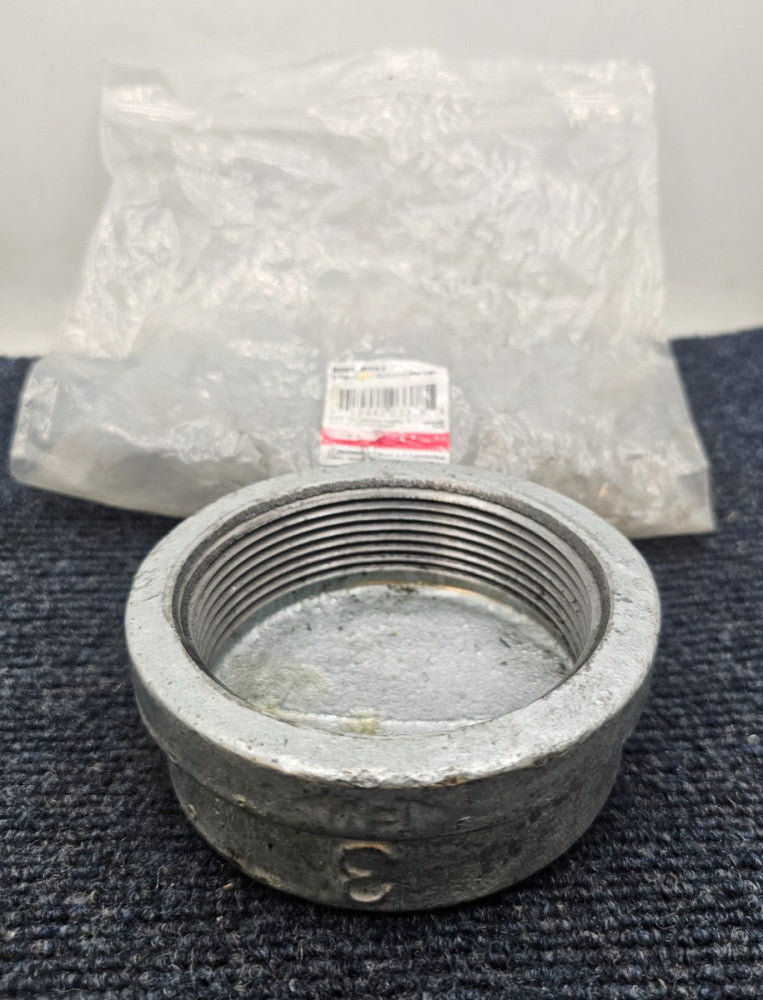 (QTY 2) STZ Industries 351CA-3: Pipe Cap 3" FIP Galvanized Malleable Iron