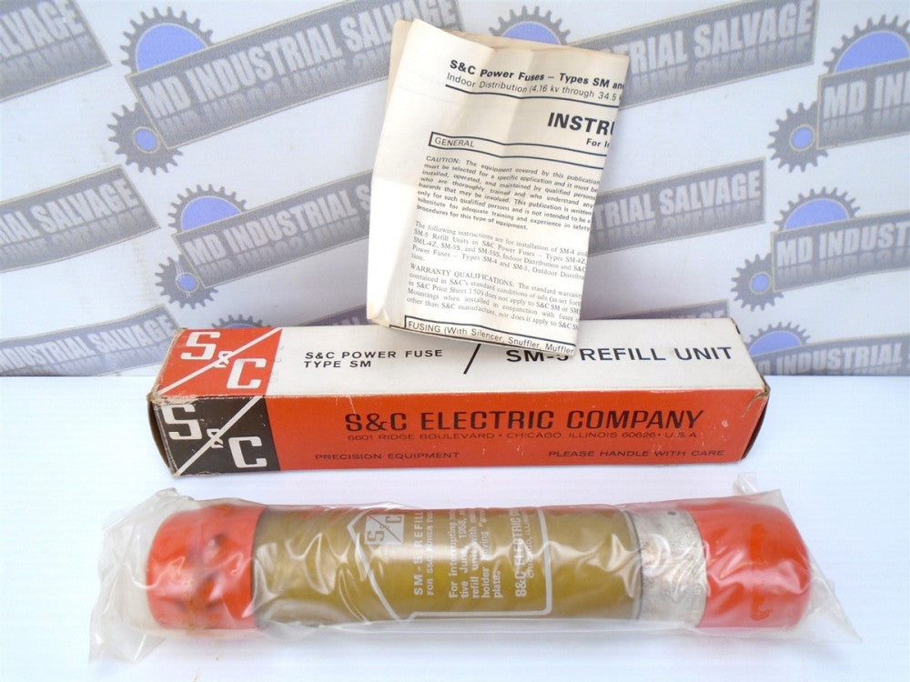 S&C - Power Fuse - SM-5 REFILL - 14.4 KV - AMP 125E - 132200R4 - TCC No 153-4