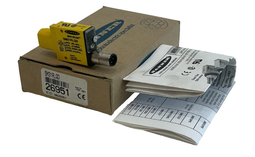 NEW BANNER ENGINEERING SM31RLQD PHOTOELECTRIC MINI BEAM RECIEVER 26951