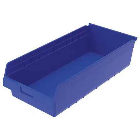 Akro-Mils 30014Blue Shelf Storage Bin, Plastic, Blue, 6 In H, 11 1/8 In W, 23