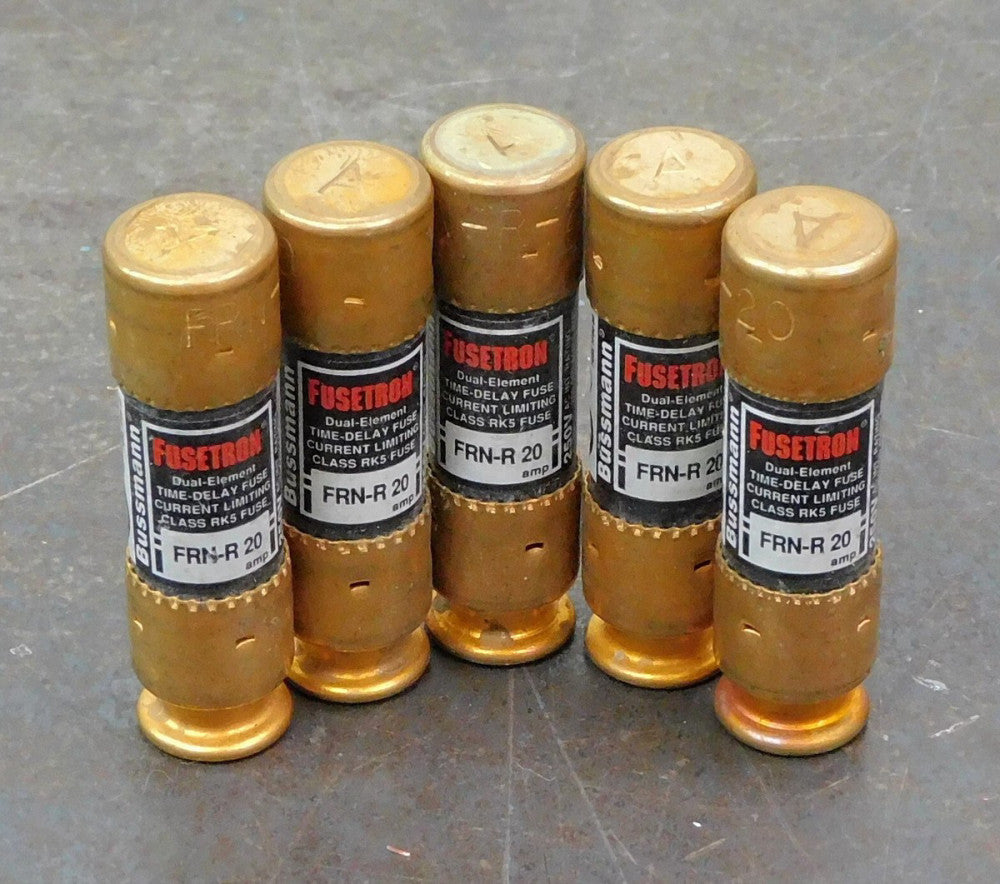 Cooper Bussmann FRN-R-20 Dual Element Time Delay Fuse 250V 20A Lot of Five (5)
