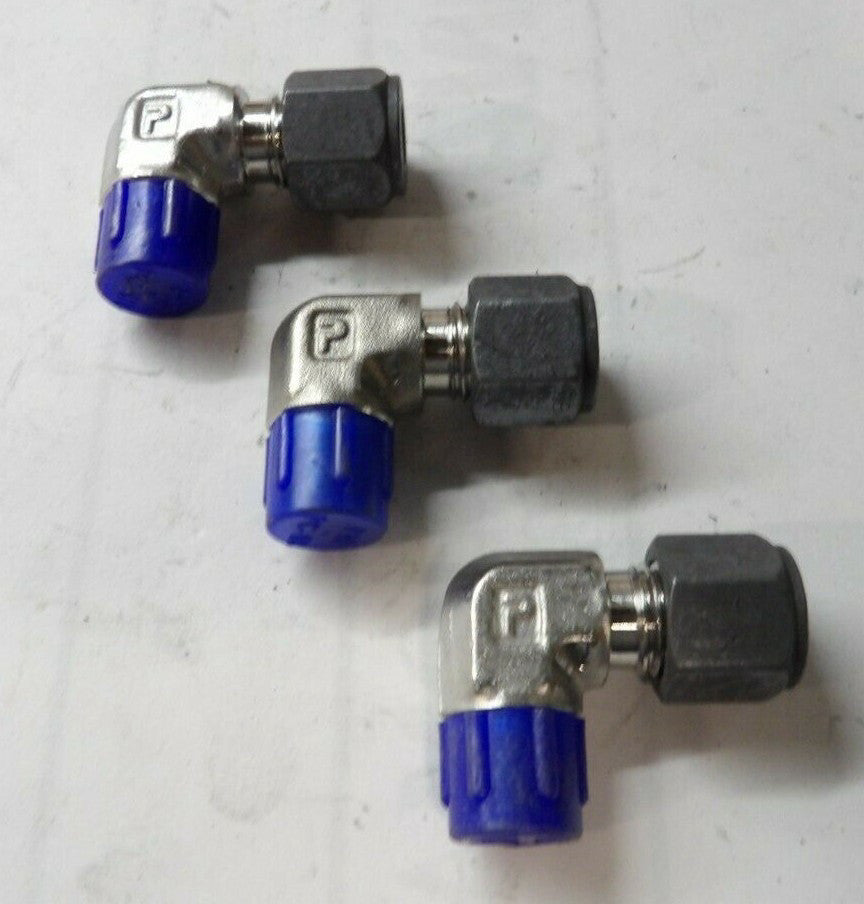 3) NEW PARKER HANNIFIN 1/4X1/8" MALE ELBOW CONNECTORS #4-2 CBZ-SS  LOT OF 3