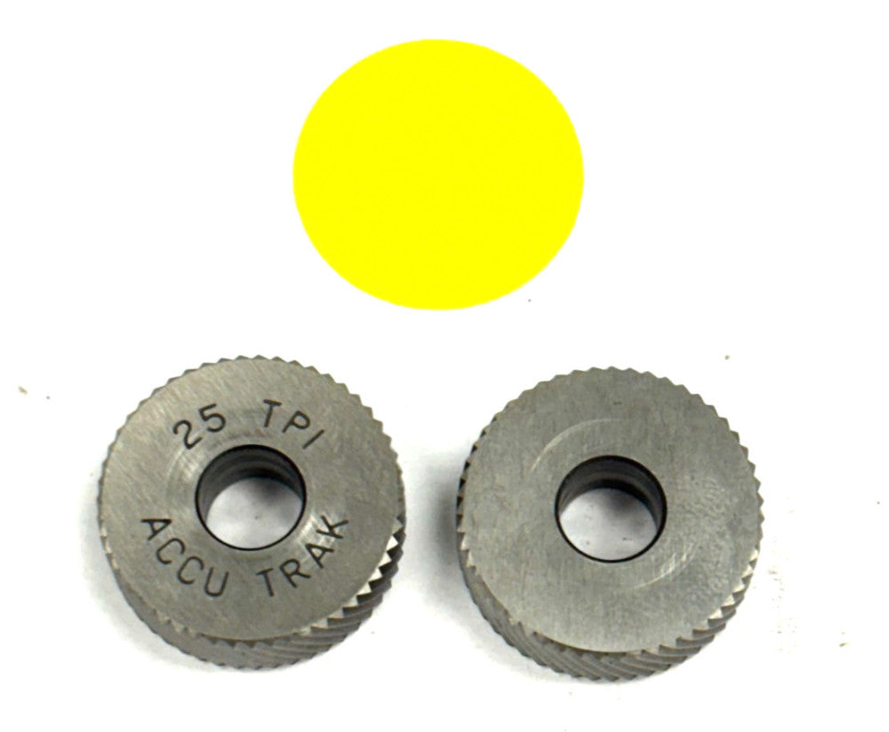 ACCU TRAK TOOL KNR 225B BEVELED KNURLING WHEEL 3/4 X 1/4 X 1/4" LOT OF 2