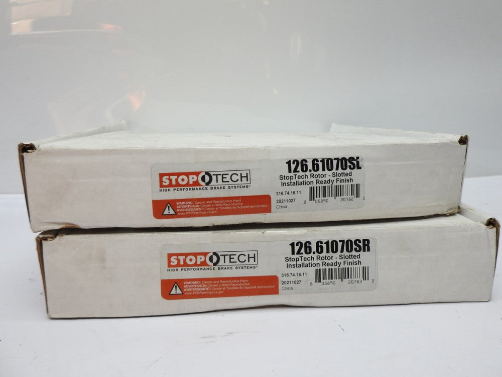 StopTech Sport Rear Slotted 253mm Rotors Ford Focus 8v SPI/16v Zetec/Duratec 2.3