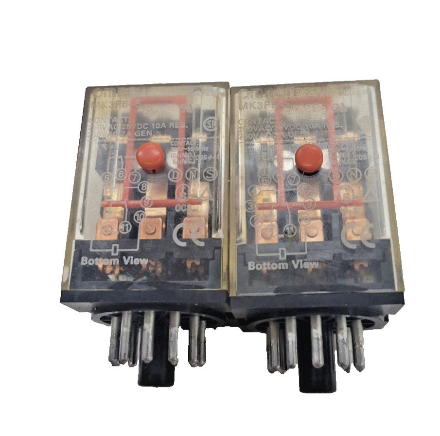 OMRON MK3P5-S RELAY 250 VAC/28VDC 10A RES. ***LOT OF 2***