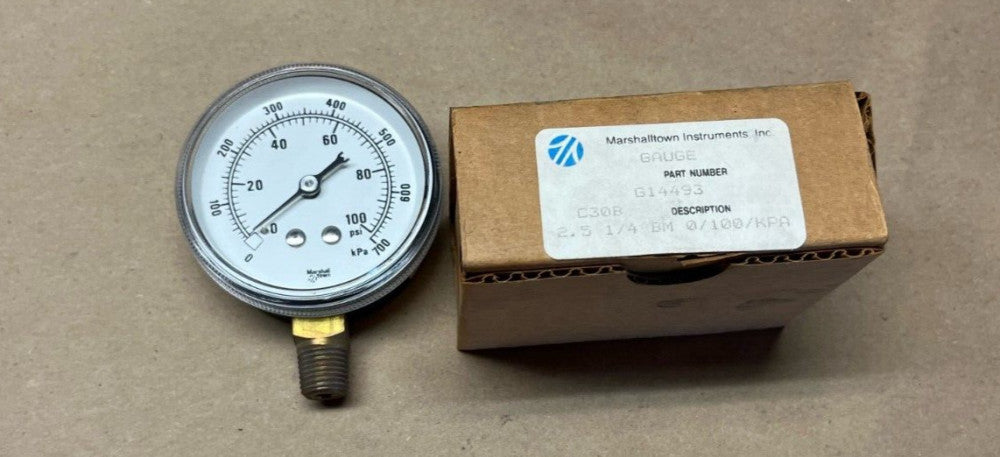 Marshalltown G14493 Gauge 2.5 1/4 BM 0/100 KPA