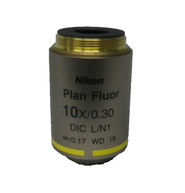 Nikon Plan Fluor 10x/0.30 DIC L/N1 ∞/0.17 WD 16 Microscope Objective Lens