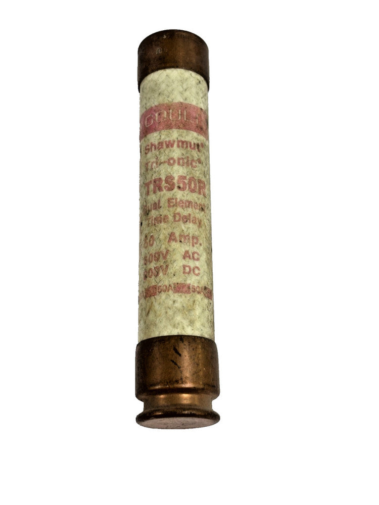 SHAWMUT TRS50R DUAL ELEMENT, TIME DELAY FUSE, 50A, 600V AC, 300V DC, CLASS RK5