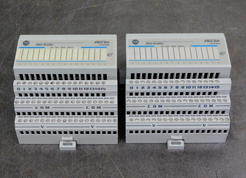 Allen Bradley 1794-IB16 Flex I/O Digital Sink Input Module 24VDC Lot of Two (2)