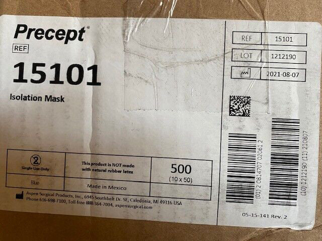 (Case of 500) Precept 15101 Isolation Face Mask