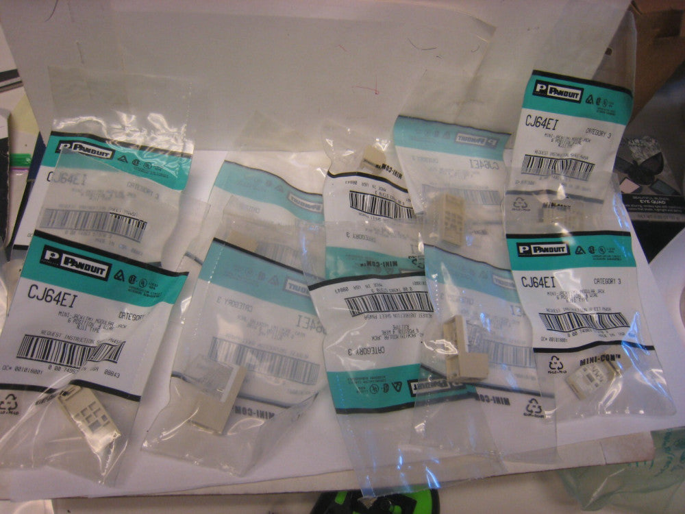 10 yes 10 Panduit CJ64EI Made USA   (10 items) 6 position 4 -wire RJ11 type Jack