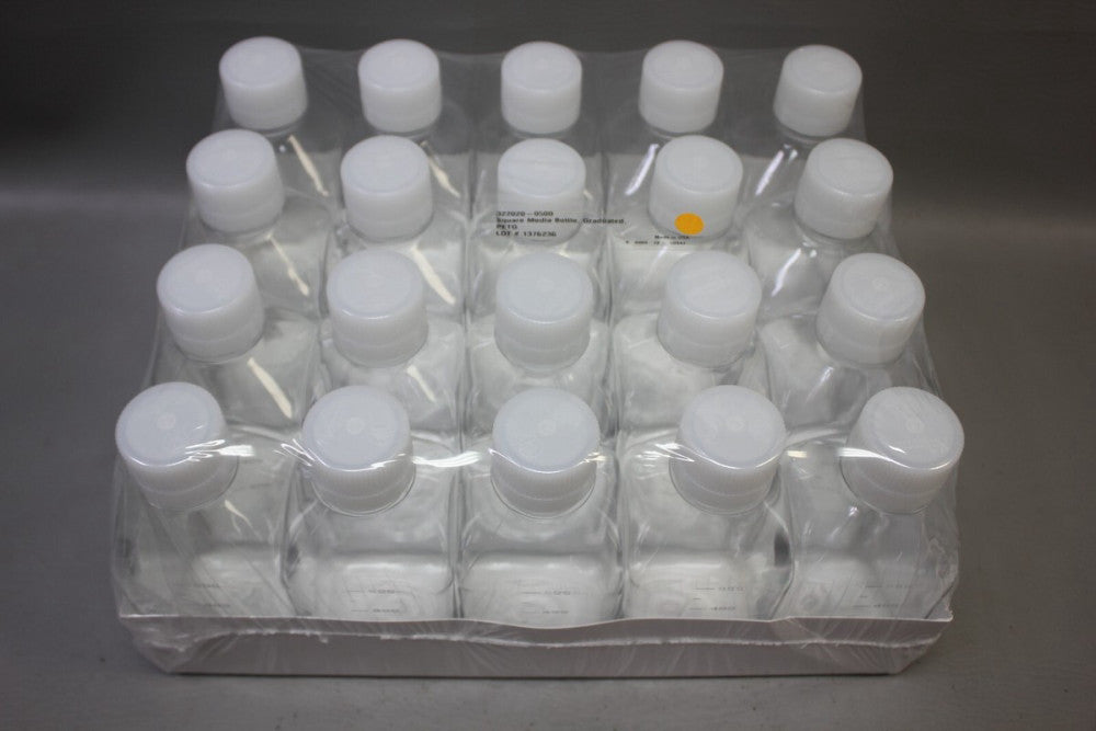 THERMO SCIENTIFIC SQUARE MEDIA BOTTLE PETG 500ML GRADUATED 20 PCS 322020-0500